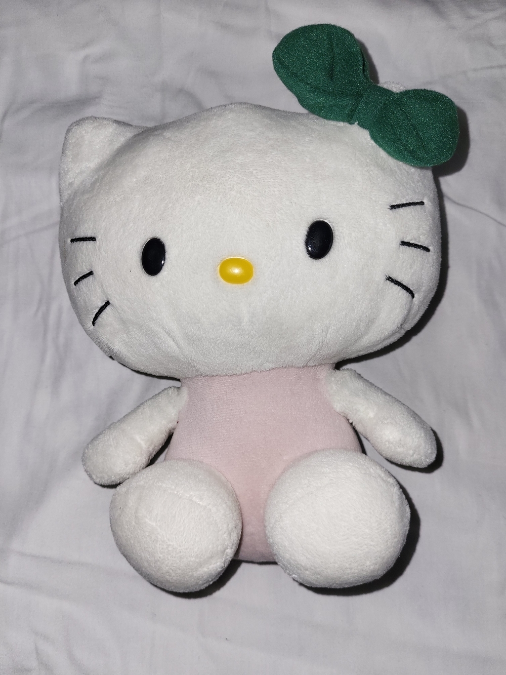 Sanrio Hello Kitty Plush with Green Bow and Pink Outfit